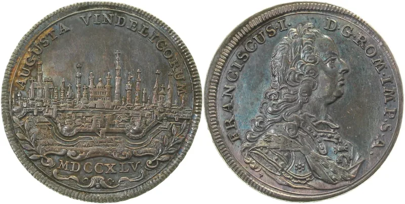 0,25 Taler Augsburg 1745 Forster 559 vz+ herrliche Patina