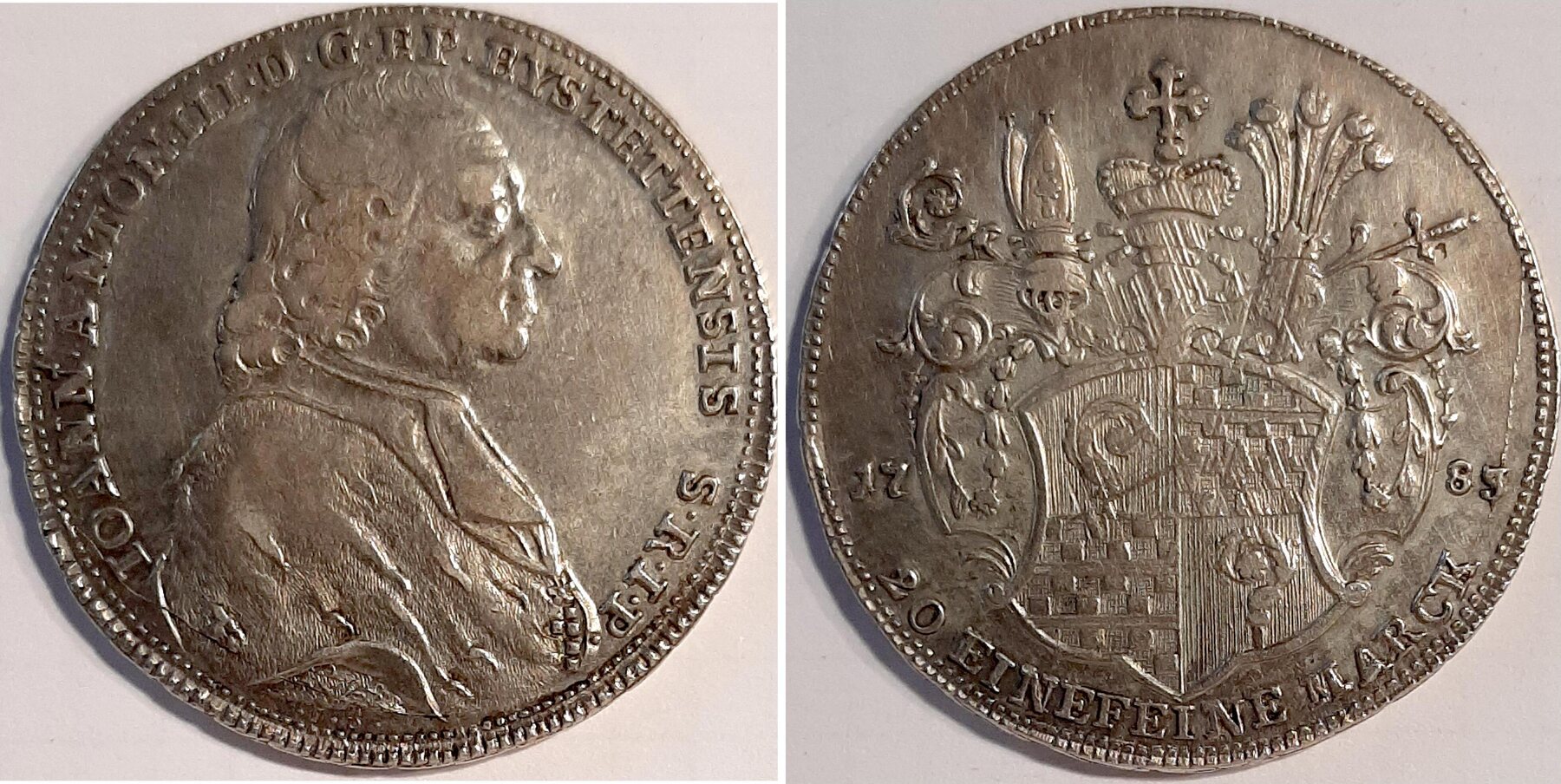 ½ Taler -Konventionstaler- 1783 Zehmen Eichstätt Cahn 147 vz+
