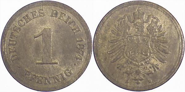1 Pfennig 1874 D J001 Gedenkmünzen vz/st