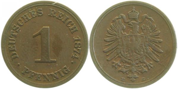 1 Pfennig 1874 E J001 Gedenkmünzen ss