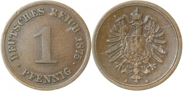 1 Pfennig 1875 A J001 ss