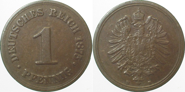 1 Pfennig 1875 B ss J001