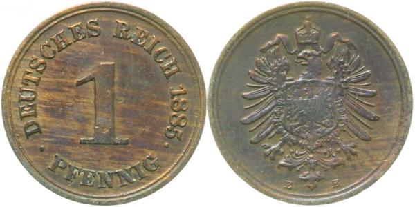 1 Pfennig 1885 E J001 ss+