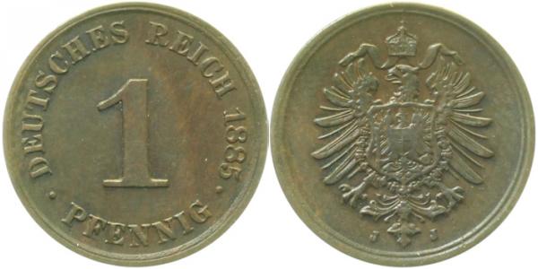 1 Pfennig 1885 J vz J001