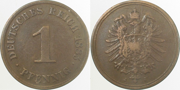 1 Pfennig 1885 J J001 Gedenkmünzen ss/vz