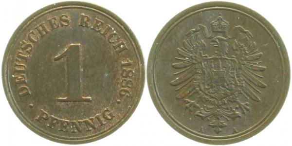 1 Pfennig 1886 A J001 Gedenkmünzen prfr
