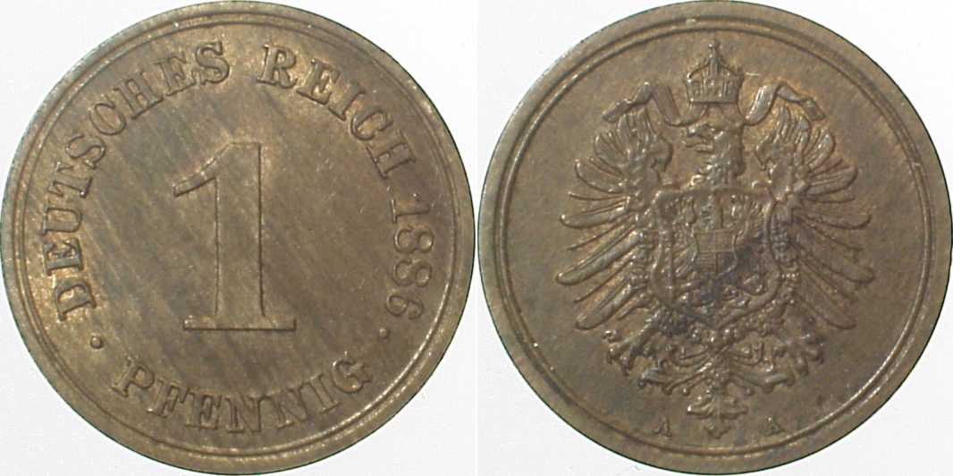1 Pfennig 1886 A Gedenkmünzen vz/st