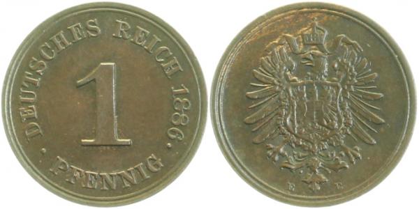 1 Pfennig 1886 E J001 Gedenkmünzen prfr/stgl