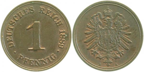 1 Pfennig Gedenkmünzen 1889 A prägefrisch/stempelglanz