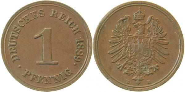 1 Pfennig 1889 E Gedenkmünzen J001 vz