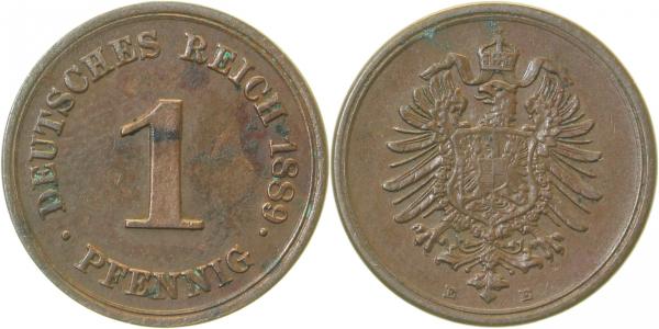 1 Pfennig 1889 E GedenkmünzenJ001 ss/vz