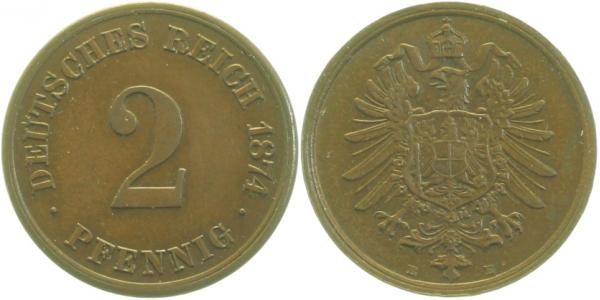 2 Pfennig 1874 E J002 Gedenkmünzen