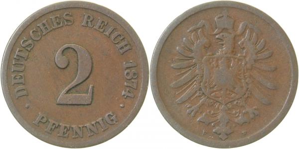 2 Pfennig 1874 F J002 Gedenkmünzen