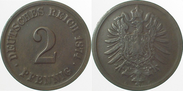 2 Pfennig 1874 G ss J002