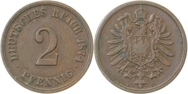 2 Pfennig 1874 G ss- J002