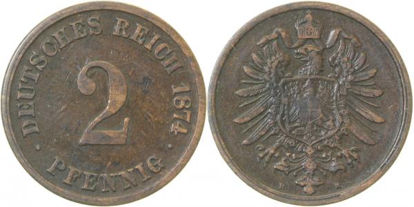 2 Pfennig 1874 H ss+ J002