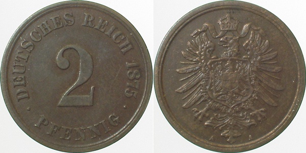 2 Pfennig 1975 A f vz J002