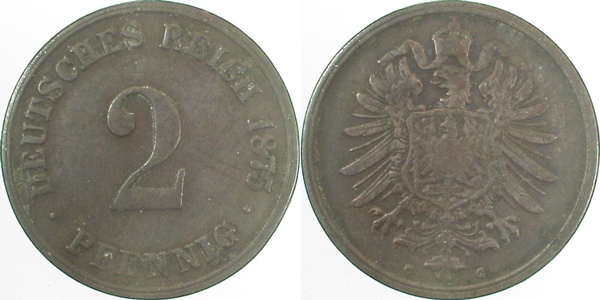 2 Pfennig 1875 C ss- J002