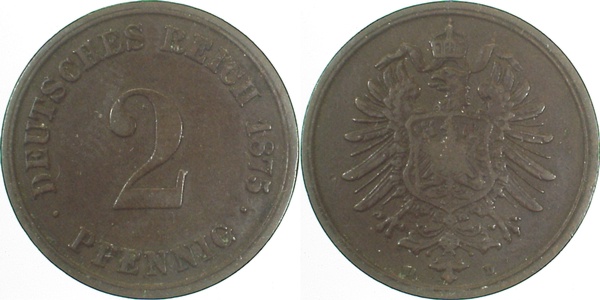 2 Pfennig 1875 D ss J002