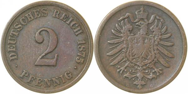 2 Pfennig 1875 G ss J002