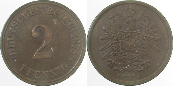 2 Pfennig 1875 J vz J002