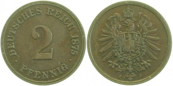 2 Pfennig 1875 J ss/vz J002