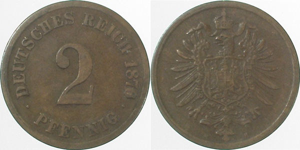 2 Pfennig 1876 H ss/vz J002