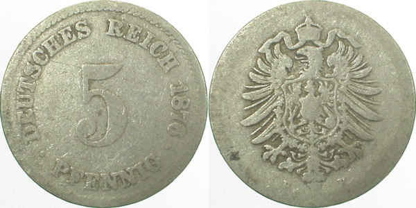 5 Pfennig 1876 H s J003