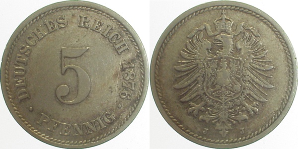 5 Pfennig 1876 J ss J003