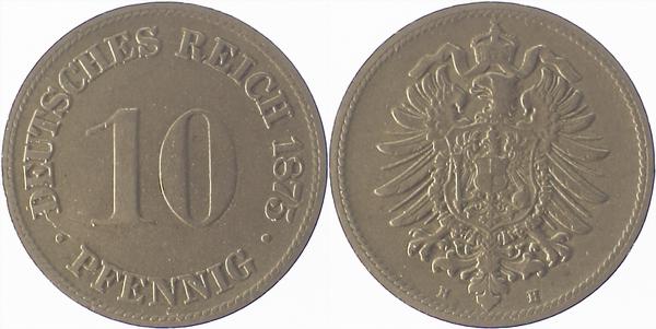 10 Pfennig 1875 H ss+ J004