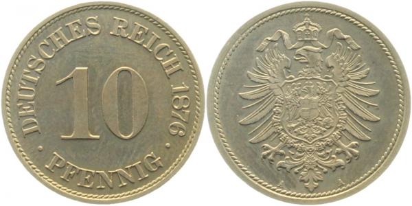 10 Pfennig 1876 A Gedenkmünzen PP min. berührt PROOF