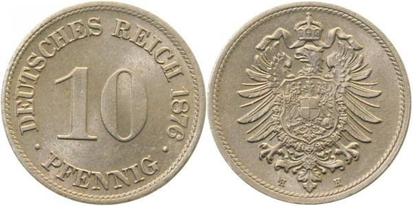 10 Pfennig 1876 H prägefrisch/ f.stgl J004
