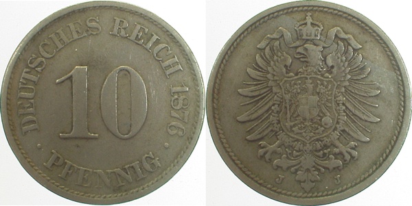 10 Pfennig 1876 J ss J004