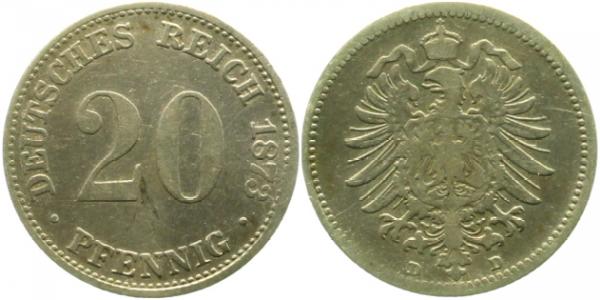 20 Pfennig 1873 D J005 s/ss