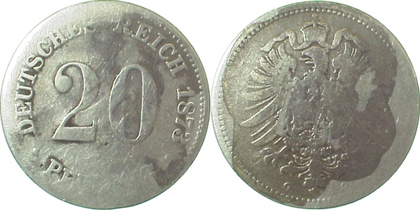 20 Pfennig 1873 G s Belegstück J005