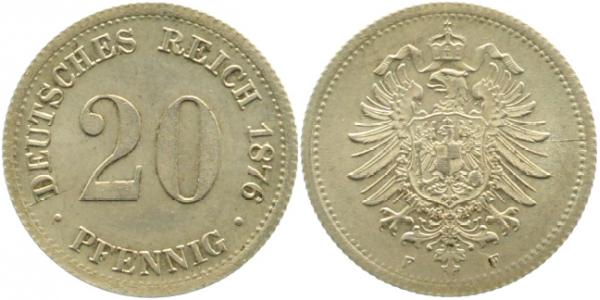 20 Pfennig 1876 F J005 vz/stgl