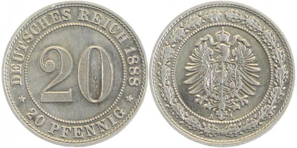 20 Pfennig 1888 A ss/vz J006
