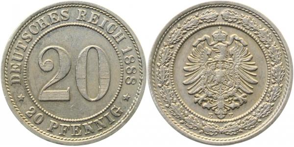 20 Pfennig 1888 E fast vz J006