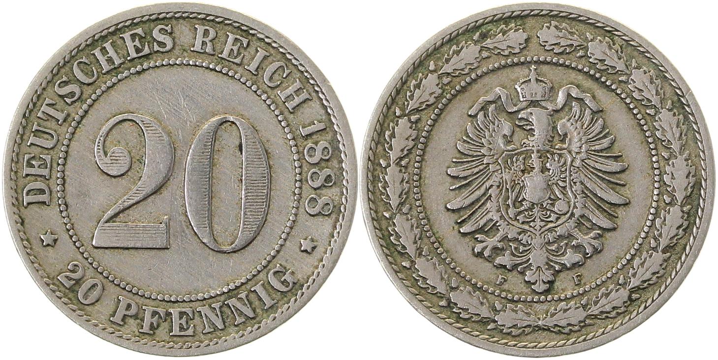 20 Pfennig 1888 F s/ss J006