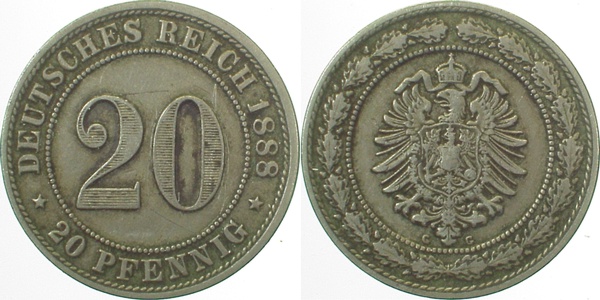 20 Pfennig 1888 G ss J006