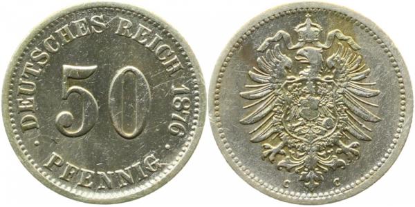 50 Pfennig 1876 G s/ss J007