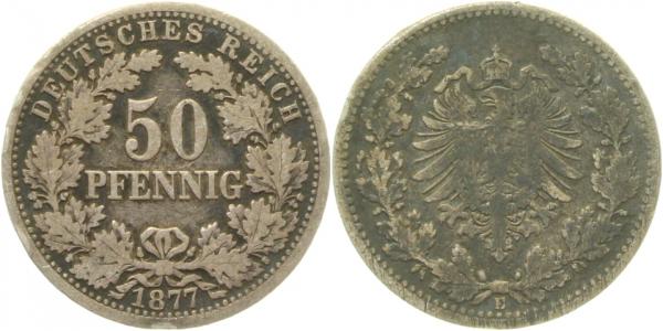 50 Pfennig 1877 E J008 s/ss