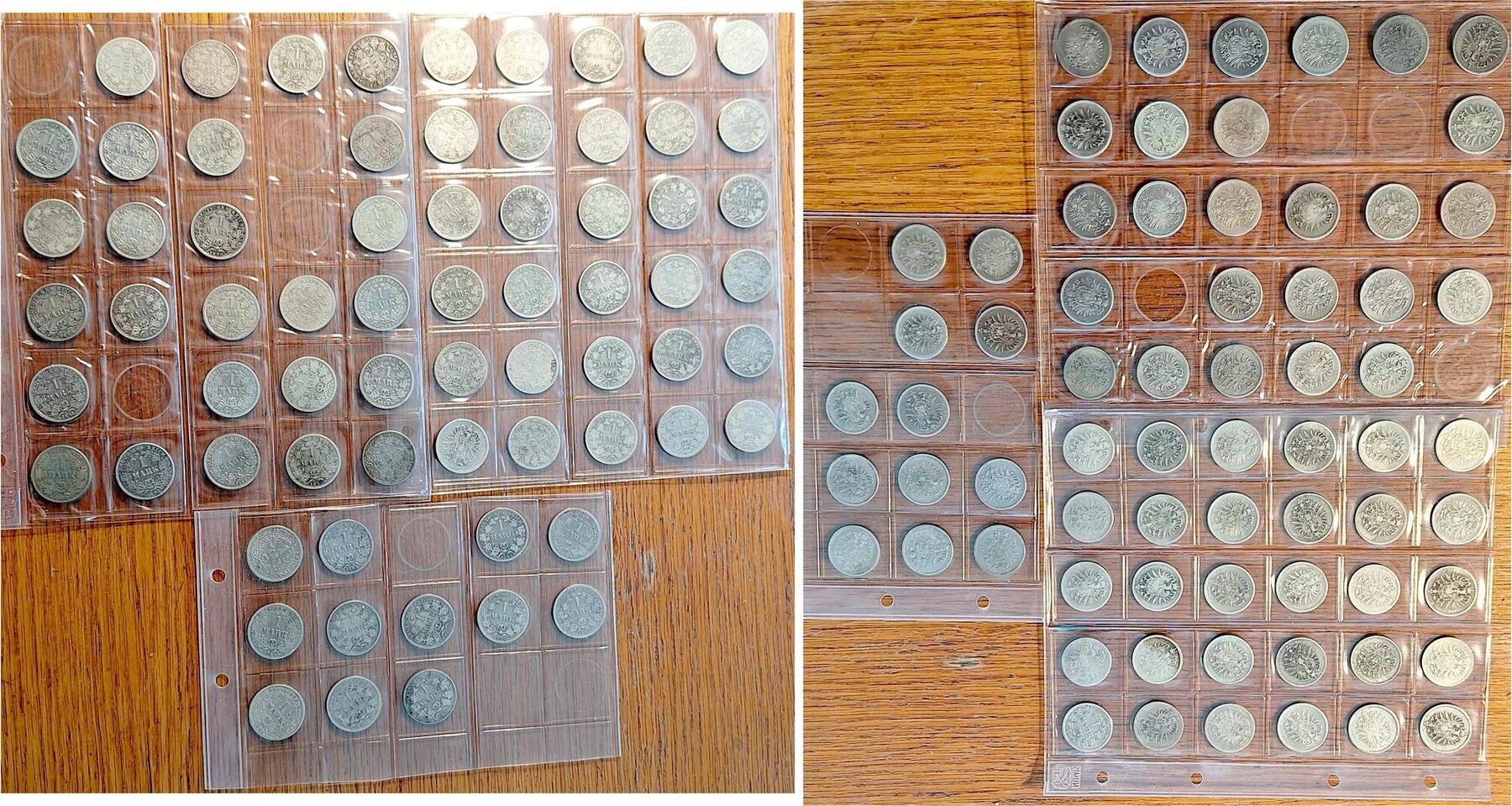 1 Mark 1873-89 fast komplett, 68 Münzen, s -ss,