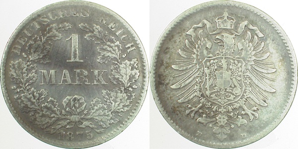 1 Mark 1875 D ss J009