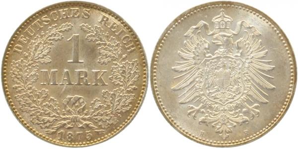 1 Mark Gedenkmünzen 1875 H fast prägefrisch/fast stempelglanz
