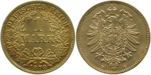 1 Mark 1878 E fast prägefrisch/ fast stgl herrliche Patina