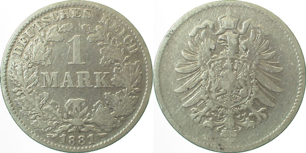 1 Mark 1881 E s/ss J009