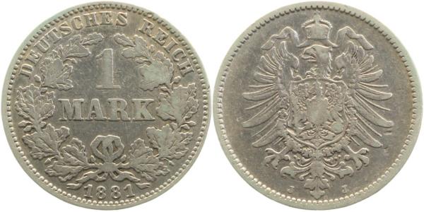 1 Mark 1881 J s/ss J009
