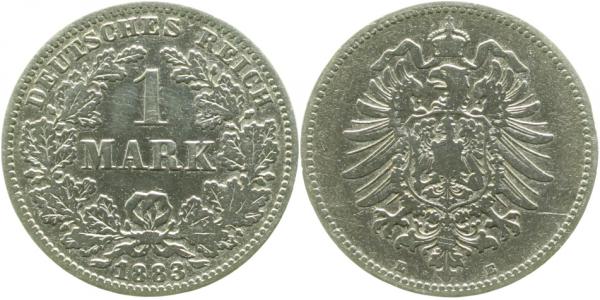 1 Mark 1883 E s/ss J009 sehr selten