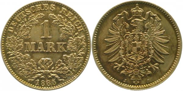 1 Mark 1885 J prägefrisch/stempelglanz J009